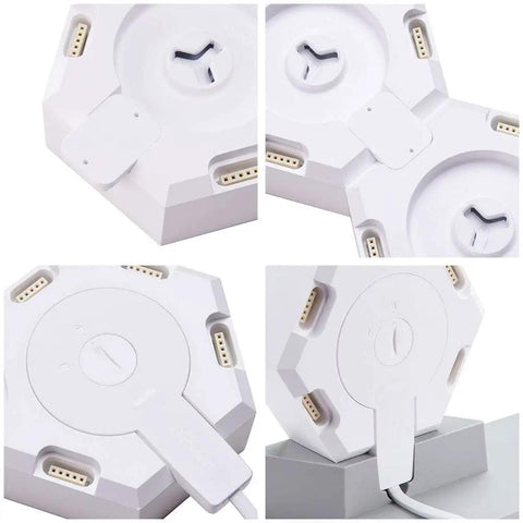 Underside connectors of 11Pack WiFi Smart LED Light Kit For DIY Night Lamp With Voice Control, 16 Million Colors, App Control