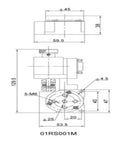 Technical diagram of Motorized Rotary Positioning Stage 01RS001M High Precision Electric Rotary Platform With Worm Gear Drive