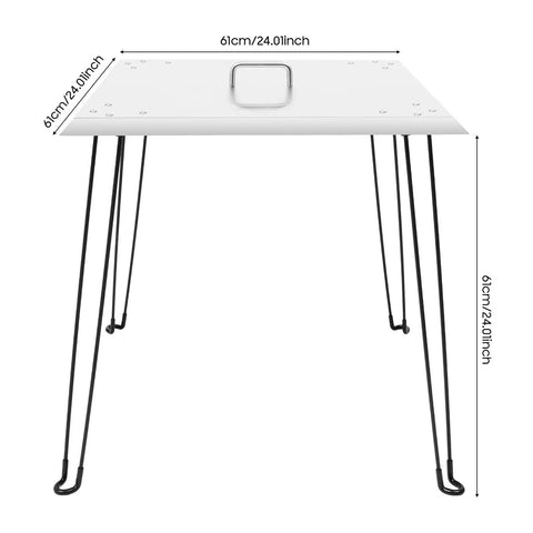 Front view of Stainless Steel Fire Pit Heat Deflector With Foldable Legs For Outdoor Use That Traps And Redirects Warmth, 24x24x24 inches