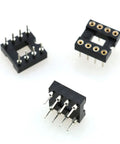 Three 10 Pack DIP IC Socket Adapters 2.54mm Pitch 8 Pin Round Hole Soldering Socket For IC Chips Black Plastic Metal Construction