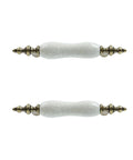 4 Pcs Ceramic Cabinet Pulls Antique Drawer Knobs Hardware For Dresser, Door, And Cupboard, antique brass, ceramic with brass finish