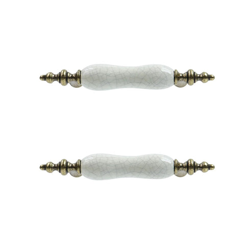4 Pcs Ceramic Cabinet Pulls Antique Drawer Knobs Hardware For Dresser, Door, And Cupboard, antique brass, ceramic with brass finish
