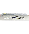 Side view of Beefy 24V DC LED Driver Switch Mode Power Supply 150W 6A AC DC Transformer For Indoor LEDs And Lighting Fixtures.
