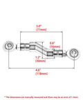 Adjustable Mid Control Rear Brake Shift Lever Linkage For 2018 To 2024 Harley Softail M8 Low Rider S Street Bob FXBBS FXST FXLRS FXLRST FXRST Standard CNC Machined Aluminum With Stainless Heim Joints For Smooth Shifts, 4.6 in dimensions