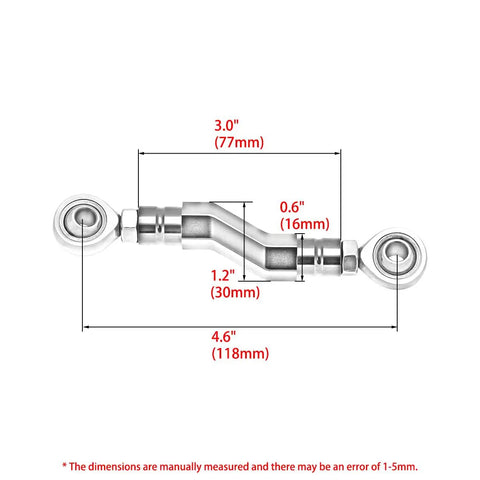 Adjustable Mid Control Rear Brake Shift Lever Linkage For 2018 To 2024 Harley Softail M8 Low Rider S Street Bob FXBBS FXST FXLRS FXLRST FXRST Standard CNC Machined Aluminum With Stainless Heim Joints For Smooth Shifts, 4.6 in dimensions