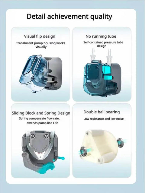 1250 Milliliters Per Minute Peristaltic Pump With Flip Top Head For Coffee And Syrup Transfer 12V Or 24V DC Compatible Compact Yet Mighty Gear