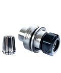 Heavy Duty HSK63F CNC Collet Chuck For Straight Shank Milling Cutters G2.5 Balance Up To 30000 RPM showing chuck and collet.