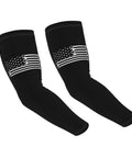 Premium Ice Silk Cooling Arm Sleeves UV Blocking Sun Shield For Mechanics And Side Hustles With Patriotic Print, black sleeves.