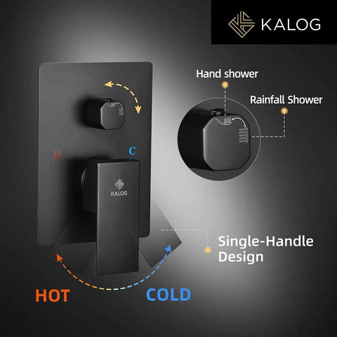 Matte Black Rain Shower System With Jets Brass Bathroom Shower Faucet Set With 10 Inch Rain Shower Head And Handheld Spray