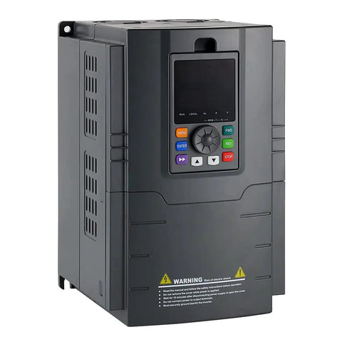 Front view of 10 HP VFD Drive For Single Phase Motors, 220V In 230V Out, 7.5kW 49A Inverter, Variable Frequency Controller.