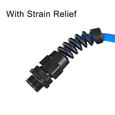 PG7 Cable Gland With Strain Relief Waterproof Nylon Plastic Connector For 3mm To 6.5mm Wire Diameter Black weatherproof joint