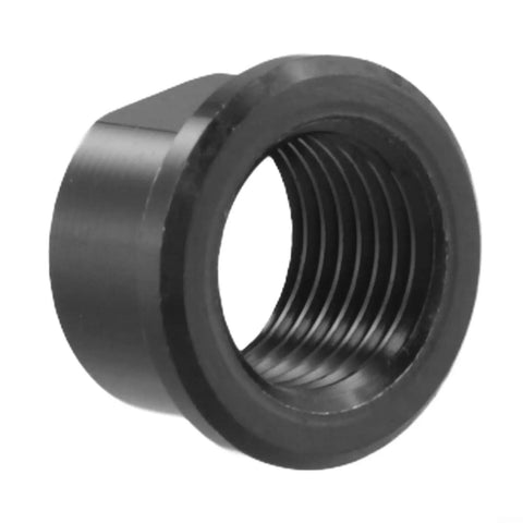 Close-up of Thru Axle Nut M15xP1.5mm Aluminum Alloy Front And Rear Hub Cap Replacement For Cycling Wheel Shaft Fastener, black, side view