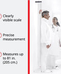 Portable Stadiometer for Adults, Kids and Infants, Medical-Grade Height Chart Ruler, Easy Assembly, 20-205 cm Range, Lightweight 5.3 lb On-The-Go Mobile Unit for Clinics, Field Visits, Pediatric Care. Doctors measuring height to 205 cm