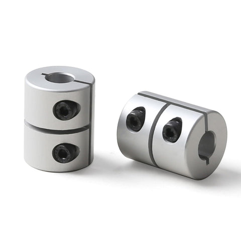 Beefy Aluminum Shaft Coupler 6mm To 6mm, 25mm Length, 20mm Diameter for CNC Machines and 3D Printers, shown in two angles