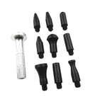 Auto Dent Repair Kit With Replaceable Heads, Pro Grade Dent Remover Tool Set displaying silver handle and black heads