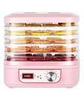 Smooth Operator Electric Food Dehydrator Machine With Five Adjustable Trays And Digital Timer with colorful dried fruits.