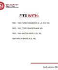 Product fits list for Direct Bolt On Clutch Master And Slave Kit With Zero Hassle Bleed Free Lines Ford Ranger B3000 B4000 1993 To 1995