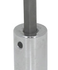 Half Inch Drive Chrome Long Hex Bit Socket Set Five Piece SAE Includes Five Sixteenths To Five Eighths Inch Sockets Built For Tough Mechanical And Home Projects, chrome finish hex bit socket closeup.