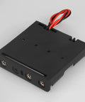 No Sweat 2 Pack 4 Slot AA Battery Holder With Tipped Leads compact black plastic housing with red and black wires.