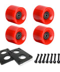 60mm Cruiser Skateboard Wheels 80A with ABEC-9 Bearings and Spacers, Red penny board set including riser pads and bolts