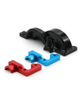 Ultra Lightweight Aluminum Gear Cover for One Tenth Scale RC Car TT02 Open Gearbox Shield in red, blue, and black parts