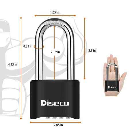 Heavy Duty 4 Digit Combo Padlock With 2.5 Inch Shackle Outdoor Waterproof Locker Lock For School Gym Storage Unit Fence Gate And Toolbox Black Long Shackle Design