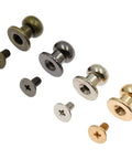 Top Shelf Chicago Screws And Leather Rivets For Badass Diy Projects 60 Piece Set 8Mm Multi Color Pack of round head brass, silver, bronze fasteners.