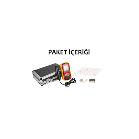 Built-In Probe Vibration Meter With One-Hand Operation For Motors Pumps And Fans Measures Acceleration Velocity And Displacement With No-Fuss Real-Time Readouts On A Large Backlit LCD For Quick Industrial Maintenance And Vibration Analysis kit with case, probe, batteries, and manual