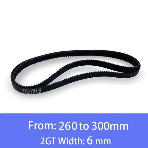 6mm Closed Loop Timing Belt 260 to 300mm, Beefy 2GT Series Drive Belt for 3D Printers and CNC Machines, shown coiled flat