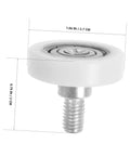 Side view of the wear resistant track wheel with dimensions from 10 Piece Wear Resistant Beefed Up Track Wheels Set For Smooth Drawer And Cabinet Sliding