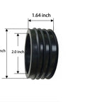 Close-up view of 1 Piece 3 Inch Mechanical Test Plug with Steel Pipe Gripper and Wing Nut, showing dimensions and rubber gasket