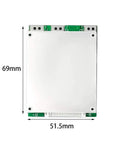 Top Shelf 13S 48V 35A BMS Protection Board For Lithium Ion Packs, dimensions 69mm x 51.5mm, sleek design for custom builds.