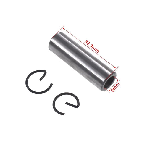 Motorcycle Piston Pin Bearing Tube Spring Spacer Kit For 50cc Engine Parts Dope Replacement Set With Piston Pins Bearings Springs Spacers For Easy Swaps Quick Maintenance And Upgrades, steel tube 32.3mm x 6mm with clips