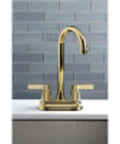 NuvoFusion 4 Inch Centerset Bar Faucet Polished Chrome With Solid Brass Construction Washerless Cartridge 2 Hole Deck