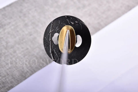 Dope Non Sharpened Aluminum Steel Katana Sword For Practice Laido Japanese Samurai Style guard detail close-up