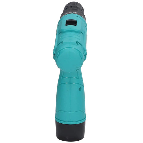 12V Cordless Drill Driver Boasting Hella Torque Up To 52 Newton Meters Quick Change Chuck Dual Gearing Heavy Cell Battery Tough Frame side view