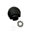 Black front caster wheel with bearing ring and white spacer for ECOVACS T10/T20/X1 Omni robot vacuum.