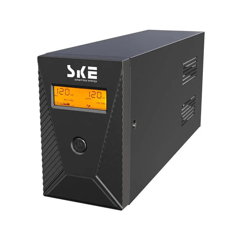 600VA/360W UPS Battery Backup And Surge Protector For Computers Routers NAS And Home Theaters with front view and digital display