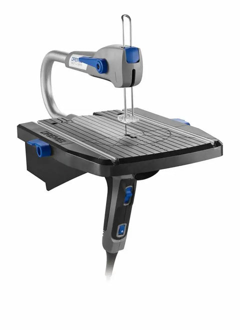 Compact Variable Speed Scroll Saw Kit with detachable handgrip and precise blade tension for clean cuts.