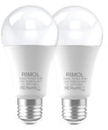 Radar Motion Sensor Outdoor LED Bulbs 12W 100W Equivalent A19 Daylight Easy Install Motion Detector For Outside Porch Garage E26 Base 2 Pack No Fuss Lighting, front view