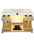 Rock Solid 550W Dual Head Bench Grinder With Straight Up 2800 Rpm Copper Motor And Bright Led Work Light for tool restoration and metal prep.