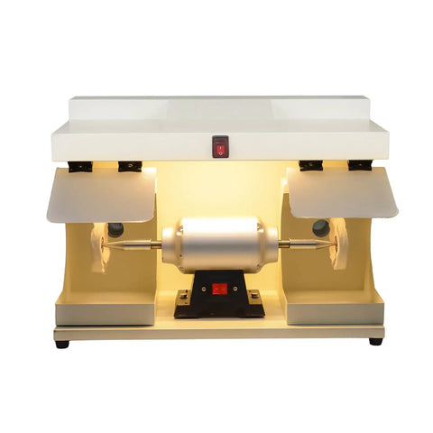 Rock Solid 550W Dual Head Bench Grinder With Straight Up 2800 Rpm Copper Motor And Bright Led Work Light for tool restoration and metal prep.