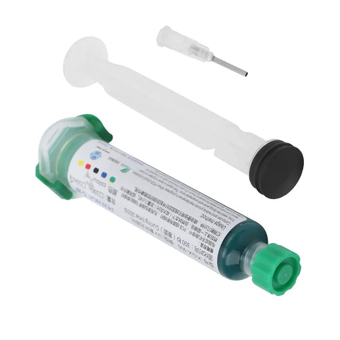 Green Solder-Resist Ink Kit For PCB Repair, 10cc curing ink with pusher needle, pro-grade protection for circuit boards.