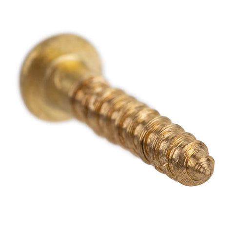 Dead Simple Install And Top Shelf Durability Premium Solid Brass Round Head Slotted Drive Wood Screws Smooth Self Tapping Design Flawless Cabinetry Mounting Sweet Brass Patina Pack Of One Hundred
