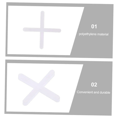 10,000 Pcs Pro Grade Tile Leveling Spacers and Positioning Cards PE Material for Quick Setup, cross-shaped spacers, white