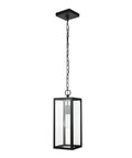 Outdoor Pendant Light One Light In Matte Black With Clear Glass Shade E26 Base Socket Ceiling Hanging Fixture For Porch Or Kitchen Island