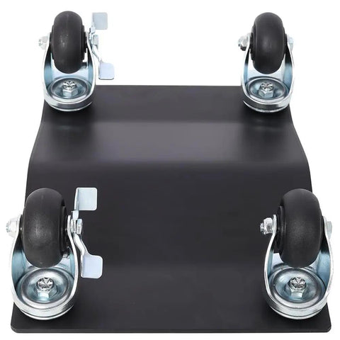 Two Piece Beefy Heavy Duty Car Dolly Set With 5000 Lbs Total Capacity Steel Wheel Dollies With 360 Degree Swivel Casters And Brakes For Garage Trucks SUVs Trailers And Motorcycles, black steel dolly with four casters