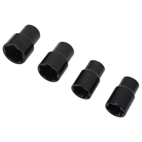 4 piece view of 5 Piece Twist Socket Set With Beefy Locking Wheel Nut Remover, Half Inch Drive Includes 17mm 19mm 21mm 22mm Sockets
