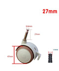 Rock Solid Four Pack Of Universal Type P Plate Casters featuring 27mm rubber coated caster wheel with plywood mounting.