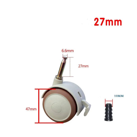 Rock Solid Four Pack Of Universal Type P Plate Casters featuring 27mm rubber coated caster wheel with plywood mounting.